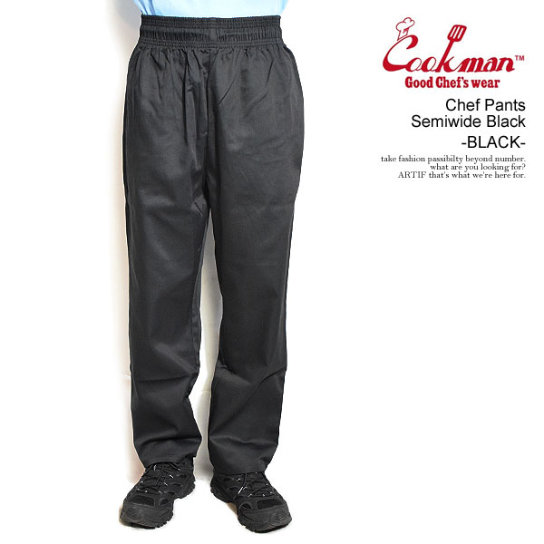 クックマン COOKMAN Chef Pants Semiwide Black -BLACK- 231-43837 メンズ パンツ シェフパンツ イージーパンツ セミワイド 送料無料 ストリート