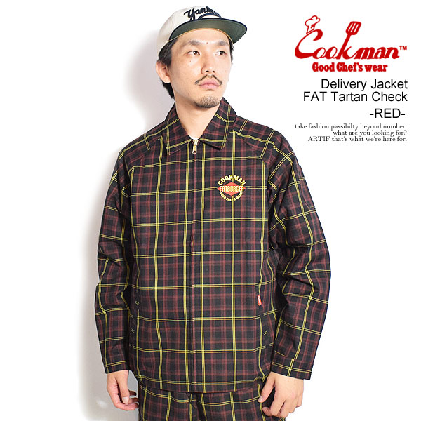 クックマン COOKMAN Delivery Jacket FAT Tartan Check -RED- 151-53482 メンズ ジャケット デリバリージャケット アウター FAT BURGER コラボ 送料無料 ストリート|nisky