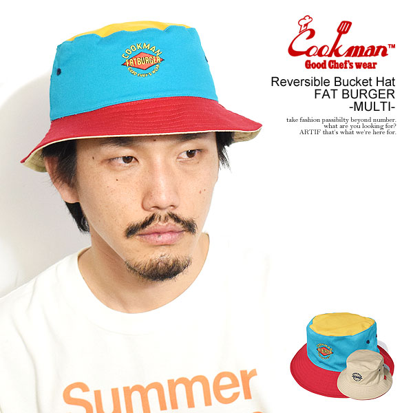 クックマン COOKMAN Reversible Bucket Hat FAT BURGER -MULTI- 153-51144 メンズ ハット バケットハット バケハ リバーシブル FAT BURGER コラボ 送料無料 ストリート