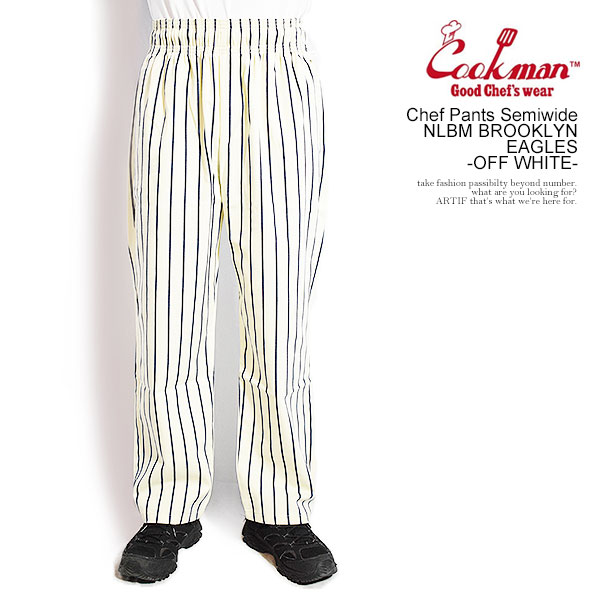 クックマン COOKMAN Chef Pants Semiwide NLBM BROOKLYN EAGLES -OFF WHITE- 131-61872 メンズ パンツ シェフパンツ セミワイド イージーパンツ Negro Leagues ニグロリーグ 送料無料 ストリート