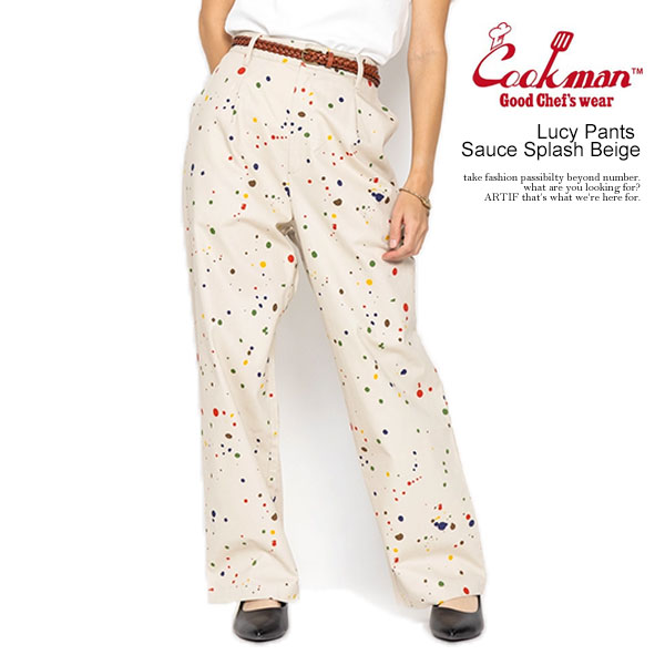 クックマン COOKMAN Lucy Pants Sauce Splash Beige -BEIGE- 232-61851 レディース パンツ ルーシーパンツ シェフパンツ ワイドパンツ 送料無料 ストリート