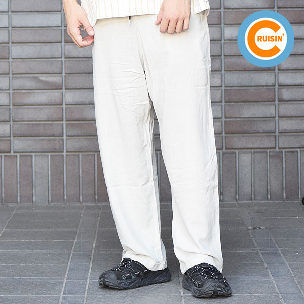 【ARTIF Original】 クルージン Cruisin LINEN WIDE EASY PANTS crs25-pt02 パンツ イージーパンツ 麻レーヨン オリジナルブランド 送料無料 ストリート
