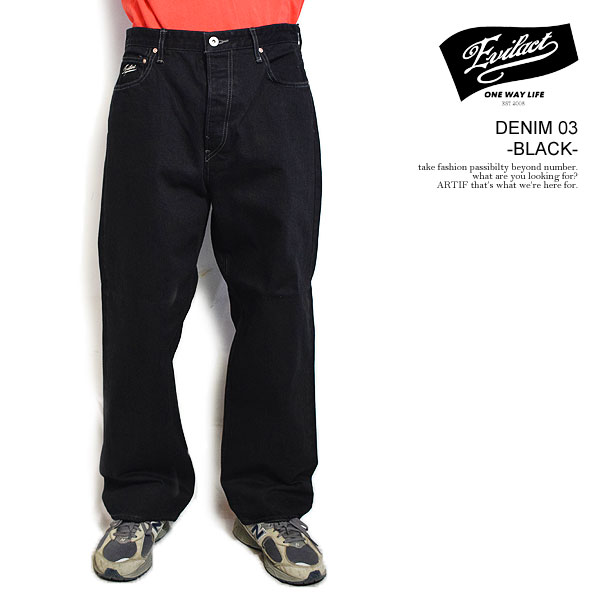 イーブルアクト EVILACT EVILACT DENIM 03 -BLACK- ea-dp03b メンズ パンツ デニムパンツ セルビッチデニム ワイドデニム 送料無料 ストリート