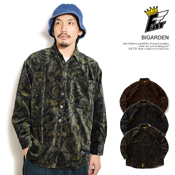 30％OFF SALE セール エフエーティー FAT BIGARDEN f32420-sh12 メンズ シャツ 長袖 ボタニカル柄 ビッグシルエット 送料無料 ストリート 15,015円