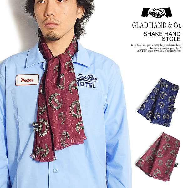 グラッドハンド GLAD HAND SHAKE HAND - STOLE glad-shstole メンズ ストール スカーフ 総柄 送料無料 ストリート｜nisky