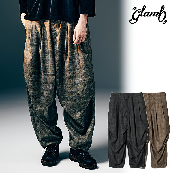 2025 冬 先行予約 11月下旬～12月上旬入荷予定 グラム glamb Glen Check Tuck Pants gb0425-p06 グレンチェックタックパンツ パンツ 送料無料 キャンセル不可