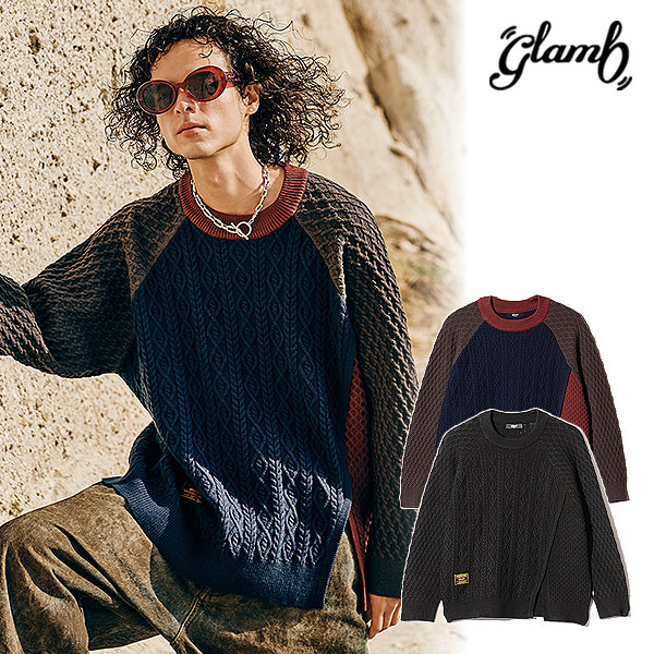 2026 春 此れから取っておく 2月上旬～中旬入荷予定を組む 瓦 glamb Asymmetry Cable Knit gb0126-knt07 編み物 アシンメトリーケーブルニット 貨物輸送無料 取りやめる不可
