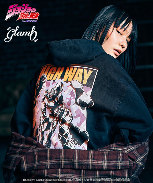glamb×ジョジョの奇妙な冒険 ダイヤモンドは砕けない グラム glamb Highway Star Hoodie gb0126-jj11 メンズ パーカー コラボ 送料無料