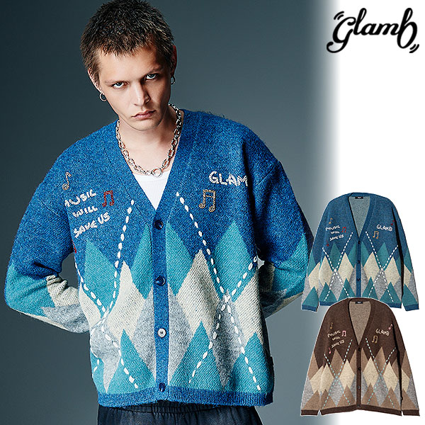 2026 秋 此れから取っておく 10月下旬～11月上旬入荷予定を組む 瓦 glamb Beadswork Argyle Cardigan gb0326-knt01 ジレー ビーズワークアーガイルカーディガン 貨物輸送無料 取りやめる不可