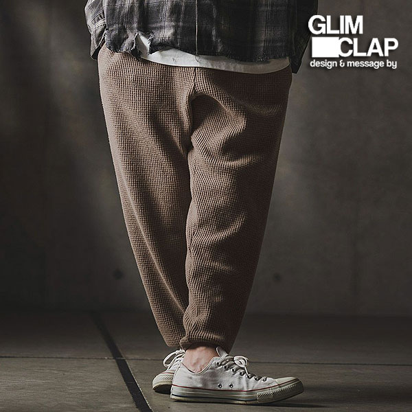 2025 秋冬 1st 先行予約 8月下旬～9月上旬入荷予定 グリムクラップ GLIMCLAP Relax & Slim-fit joggers-Soft brushed waffle fabric- 19-014-gla-cf メンズ パンツ 送料無料 キャンセル不可