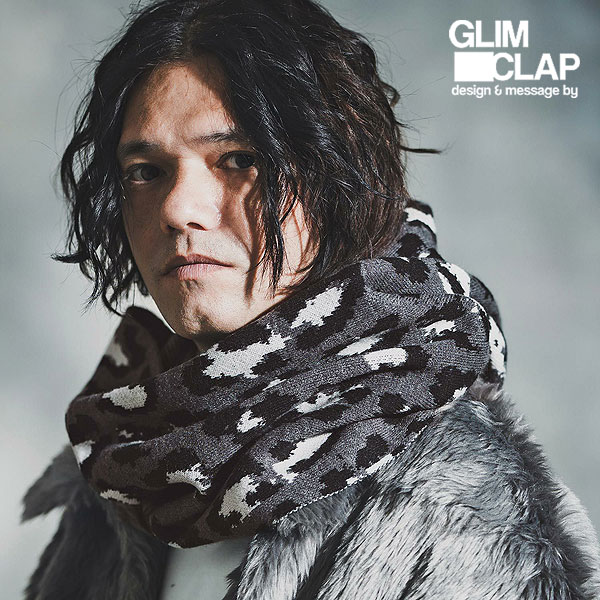 2025 秋冬 2nd 先行予約 11月上旬～中旬入荷予定 グリムクラップ GLIMCLAP Illusionism Leopard Pattern Knitsnood 192-042-gla-cf メンズ スヌード 送料無料 キャンセル不可