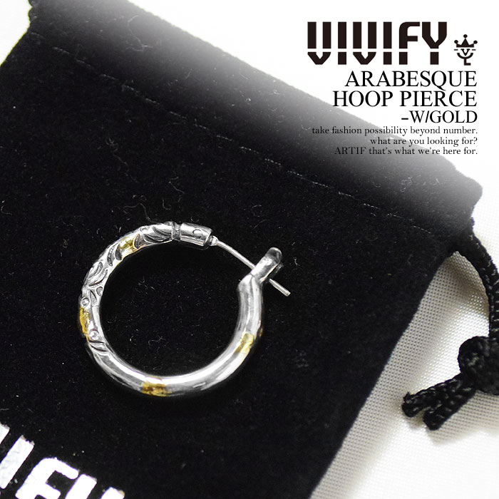 ビビファイ VIVIFY ARASBESQUE HOOP PIERCE -W/GOLD レディース メンズ アクセサリー ピアス フープピアス シルバー ハンドメイド｜nisky 10,138円