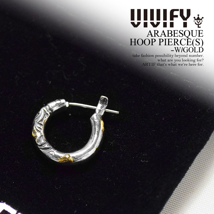 ビビファイ VIVIFY ARASBESQUE HOOP PIERCE(S) -W/GOLD レディース メンズ アクセサリー ピアス フープピアス シルバー ハンドメイド おしゃれ かっこいい シンプル メール便可