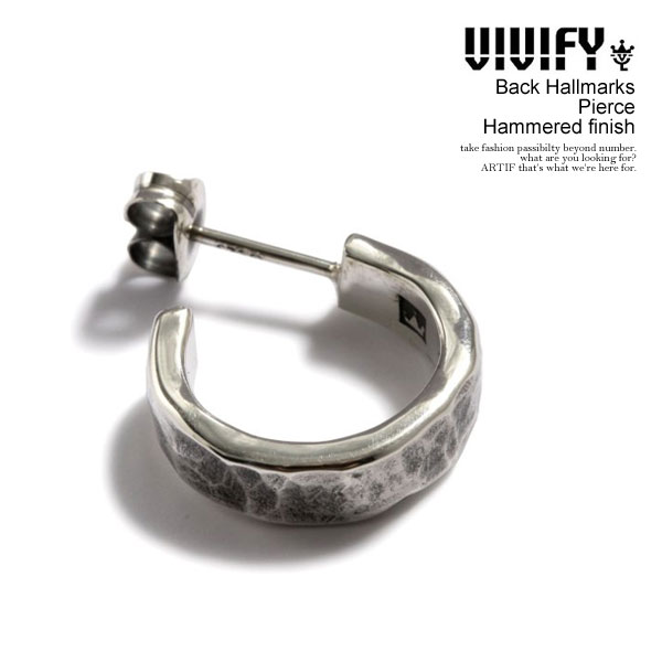 ビビファイ VIVIFY Back Hallmarks Pierce/Hammered finish vfp-288 メンズ ピアス フープピアス シルバー 送料無料