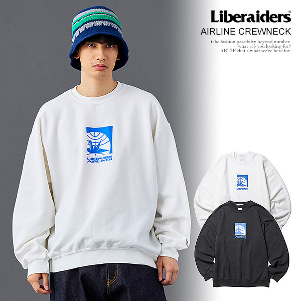 リベレイダース Liberaiders AIRLINE CREWNECK 733082601 メンズ 汗水 調教師 氷結産業 裏起毛汗水 貨物輸送無料 表どおり