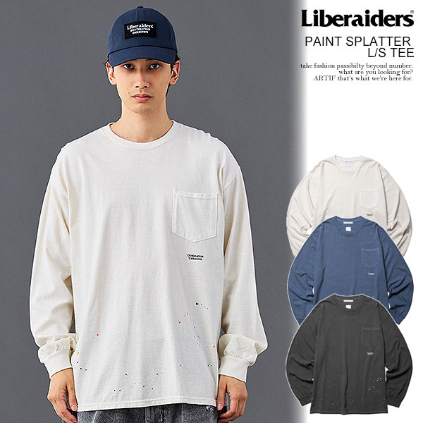 リベレイダース Liberaiders PAINT SPLATTER L/S TEE 735072601 メンズ Tシャツ ロンT 長袖 ペイント加工 染め加工 送料無料 ストリート|nisky