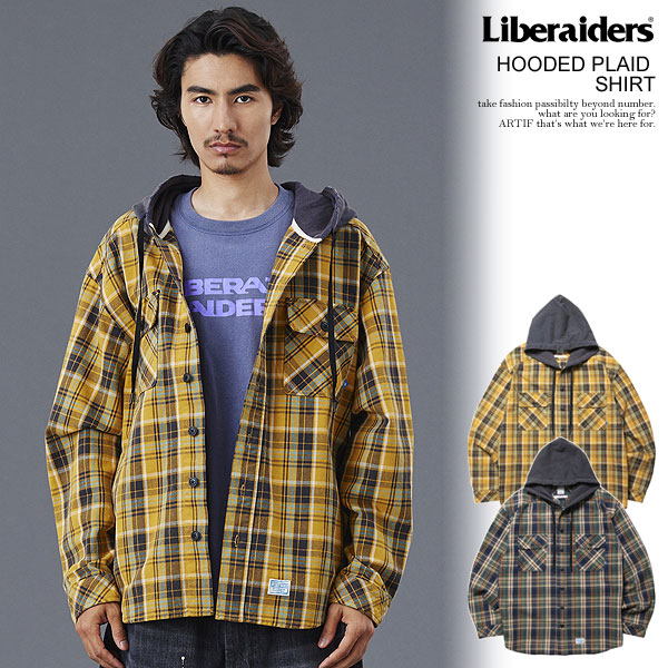20％OFF SALE セール リベレイダース Liberaiders HOODED PLAID SHIRT 771032503 メンズ シャツ チェックシャツ ネルシャツ フーディー 送料無料 ストリート