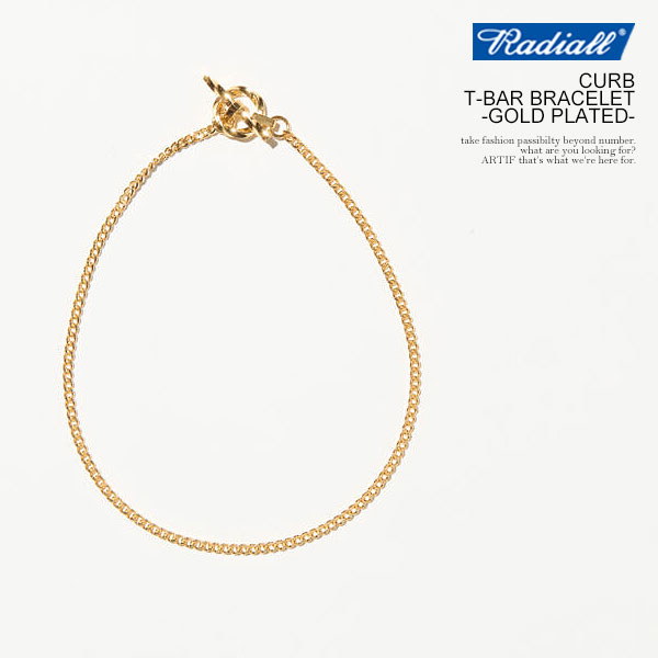 ラディアル RADIALL CURB - T-BAR BRACELET -GOLD PLATED- rad-jwl067-02 radiall メンズ ブレスレット チェーンブレスレット 925シルバー 送料無料 ストリート