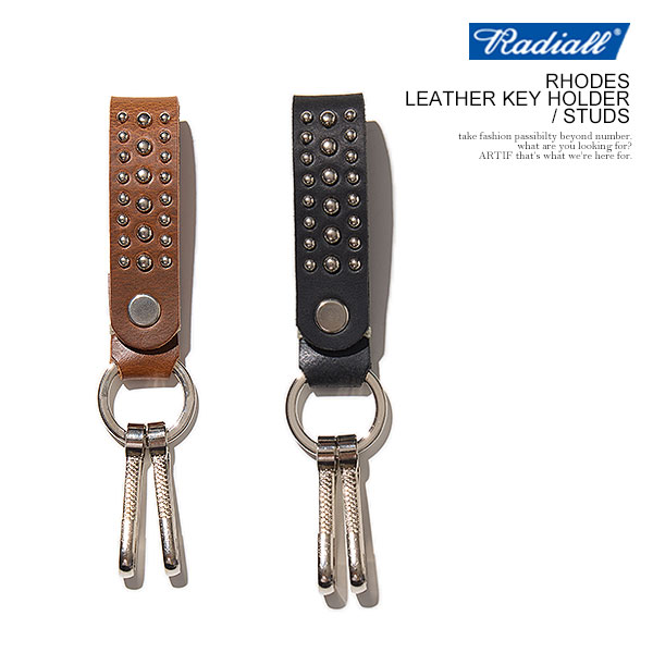 ラディアル RADIALL RHODES - LEATHER KEY HOLDER / STUDS rad-onl006 radiall メンズ キーホルダー キーリング バッファローレザー 送料無料 ストリート
