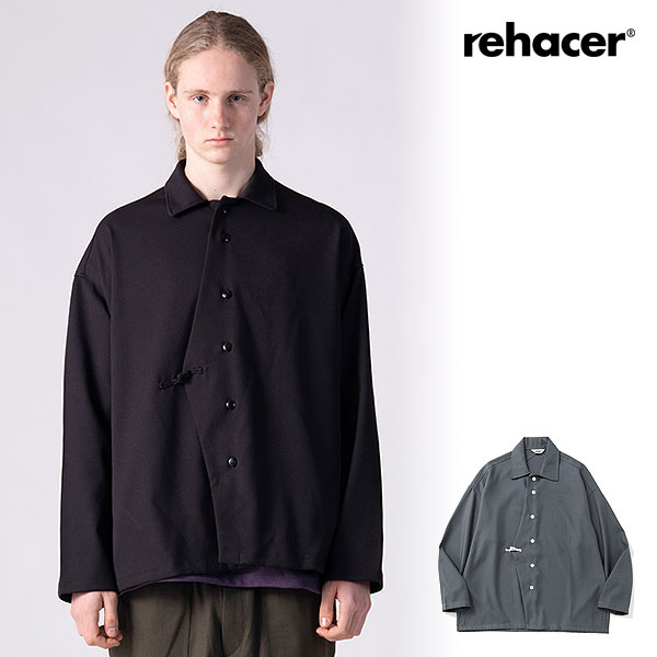 2026 春夏 vol.2 先行予約 6月上旬～中旬入荷予定 レアセル rehacer Asymmetry Loop Cord Shirt 01250200019 メンズ シャツ 送料無料 キャンセル不可｜nisky