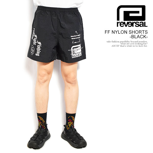 リバーサル reversal FF NYLON SHORTS -BLACK- rvff502bk メンズ ショートパンツ ナイロンショーツ イージーショーツ FIGHT FISHING 送料無料 ストリート｜nisky