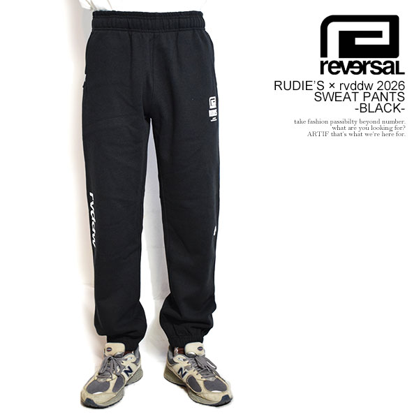リバーサル reversal RUDIE’S × rvddw 2026_SWEAT PANTS -BLACK- rvrud402b メンズ パンツ スウェットパンツ ルーディーズ コラボ rvddw 送料無料 ストリート