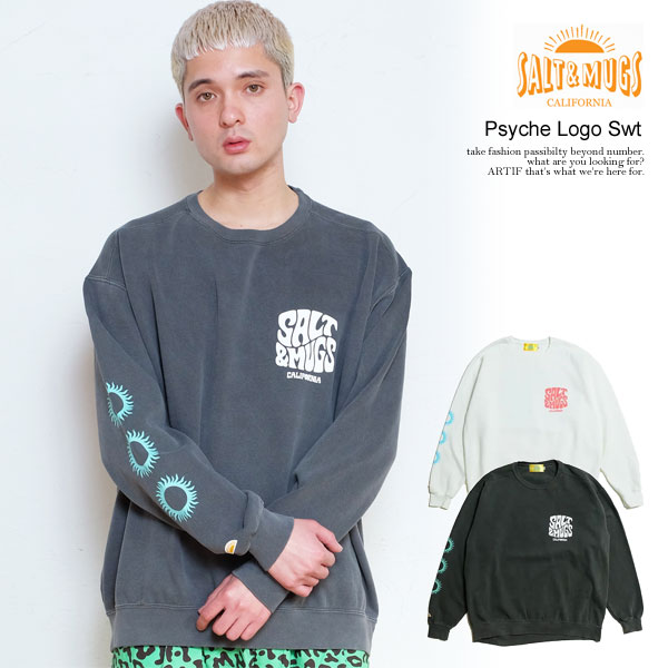 30％OFF SALE セール ソルトアンドマグス SALT&MUGS Psyche Logo Swt smswt012 メンズ スウェット トレーナー ヴィンテージライク 送料無料 ストリート
