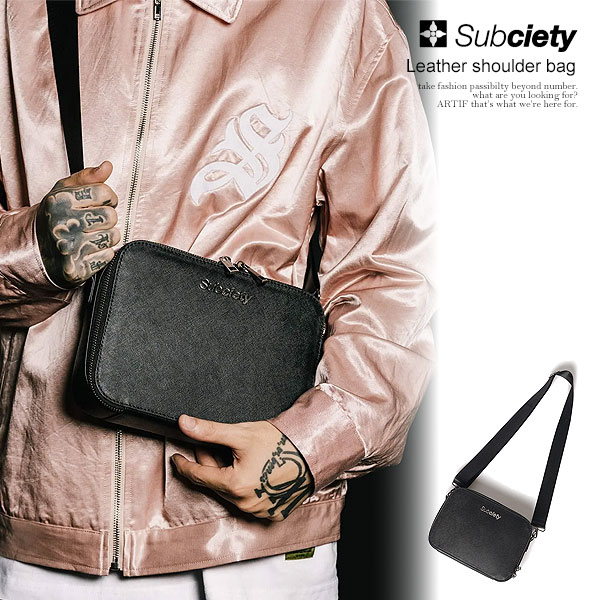 サブサエティ SUBCIETY Leather shoulder bag 152-88171 subciety メンズ ショルダーバッグ レザーバッグ カバン 送料無料 ストリート