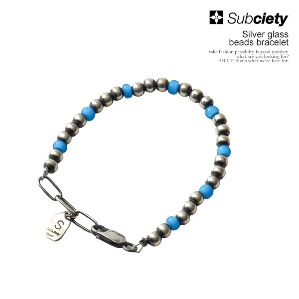 サブサエティ SUBCIETY Silver glass beads bracelet 155-92143 subciety メンズ ブレスレット シルバー925 ビーズ ジュエリー 送料無料 ストリート