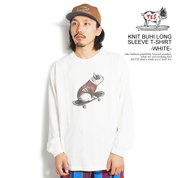 エンドレスサマー The Endless Summer TES KNIT BUHI LONG SLEEVE T-SHIRT -WHITE- ft-23774358w メンズ Tシャツ 長袖 ロンT 送料無料 ストリート