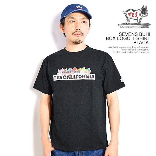 エンドレスサマー The Endless Summer TES SEVENS BUHI BOX LOGO T-SHIRT -BLACK- fh-26574341b メンズ Tシャツ 半袖 TES USコットン 送料無料 ストリート｜nisky