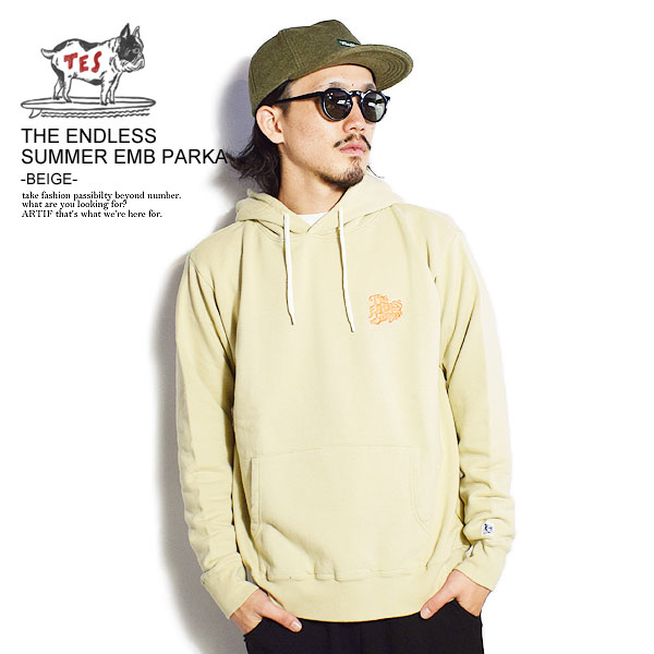 エンドレスサマー The Endless Summer TES THE ENDLESS SUMMER EMB PARKA -BEIGE- fh-1774314 レディース メンズ パーカー プルオーバーパーカー スウェット 裏毛 送料無料 ストリート おしゃれ かっこいい カジュアル ファッション 西海岸 tes