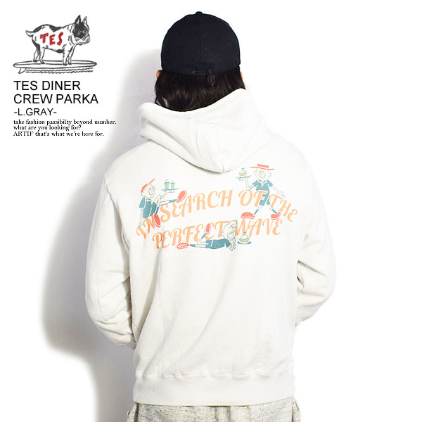 エンドレスサマー The Endless Summer TES DINER CREW PARKA -L.GRAY- fh-2374320 レディース メンズ パーカー プルオーバーパーカー スウェット 裏毛 送料無料 ストリート おしゃれ かっこいい カジュアル ファッション 西海岸 tes