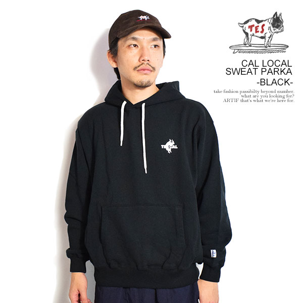 エンドレスサマー The Endless Summer TES CAL LOCAL SWEAT PARKA -BLACK- fh-25774320b メンズ パーカー ティーシャツ TES 貨物輸送無料 表どおり トップス-メンズファッション
