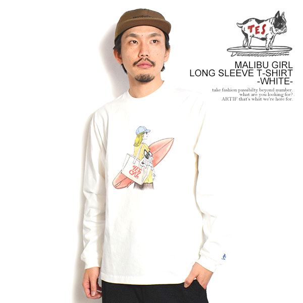 エンドレスサマー The Endless Summer TES MALIBU GIRL LONG SLEEVE T-SHIRT -WHITE- fh-26374316w メンズ Tシャツ 長袖 ロンT TES USコットン 送料無料 ストリート｜nisky