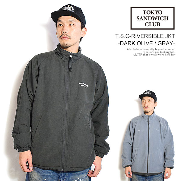 トウキョウサンドウィッチクラブ TOKYO SANDWICH CLUB T.S.C-RIVERSIBLE JKT -DARK OLIVE/GRAY- tsc-25-0154o メンズ ジャケット リバーシブル 送料無料 ストリート 16,500円