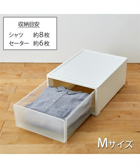 衣装ケース・押入れ収納・クローゼット収納|【日本製】クローゼットにぴったりな奥行53cmのクリアケース_Mサイズ4個セット_ニッセン_nissen