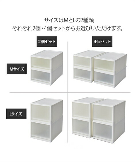 衣装ケース・押入れ収納・クローゼット収納|【日本製】クローゼットにぴったりな奥行53cmのクリアケース_Mサイズ4個セット_ニッセン_nissen