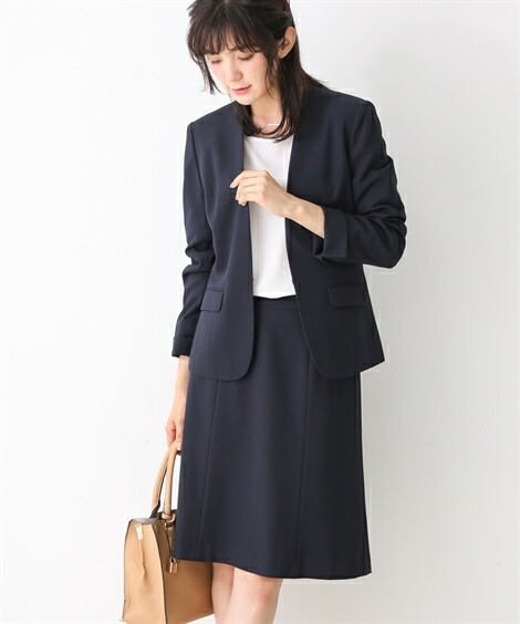 最安 楽天市場 事務服 スーツ レディース スカート ストレッチ セミフレア リスピィ セット 制服 オフィス 仕事 ビジネス 大きいサイズ 21号 23号 26号 30号 34号 38号 ネイビー 黒 Nissen ビジネス 通勤 仕事 Ol 女性 ニッセン ニッセン 楽天市場店 高知インター店