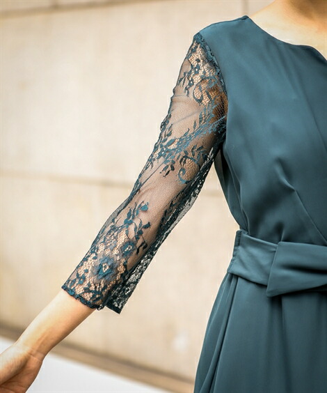 公式の 楽天市場 ドレス パーティー レディース ウエスト デザイン ベルト 付き袖レース 前開き ワンピース 結婚式 二次会 お呼ばれ対応 大きいサイズ有 フォーマル グリーン ネイビー 4l 結婚式 フォーマル 二次会 披露宴 謝恩会 同窓会 卒業式 パーティドレス