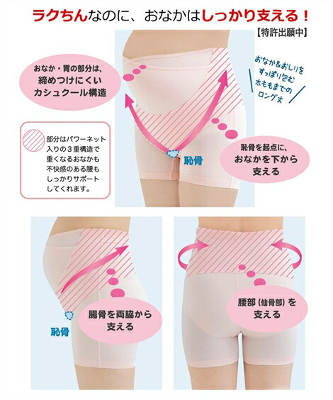腹巻・妊婦帯(腹帯)・ガードル|【産前】犬印本舗_1枚ではけるラクばきパンツ妊婦帯_ニッセン_nissen