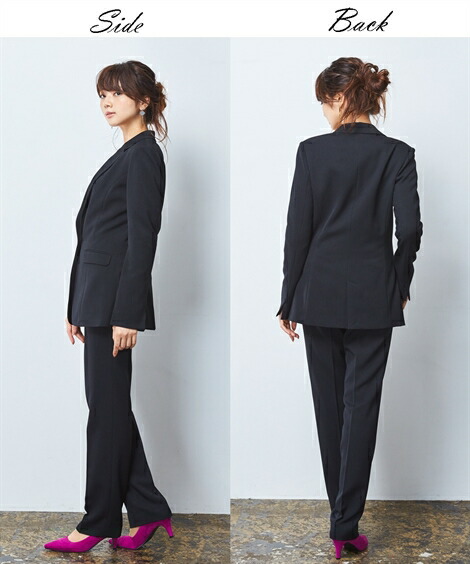 スーツ レディース ビジネス パンツ 洗える ストレッチ 蓄熱裏地付 ロング丈 セット オフィス 仕事 通勤 7号 9号 11号 13号 チャコールグレー系 黒系 Nissen オフィス ビジネス 通勤 仕事 Ol 女性