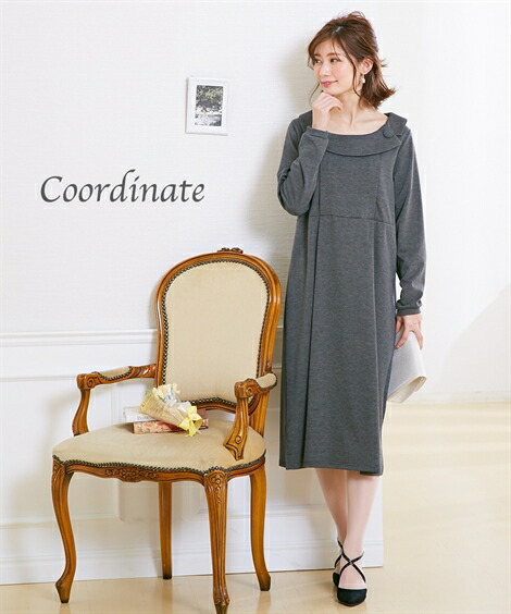 楽天市場 ワンピース マタニティ 大きいサイズ ママ 産前 産後 授乳 服 クラシカル チュニック チャコールグレー杢 ネイビー 4l 5l 6l ニッセン Nissen ニッセン 楽天市場店