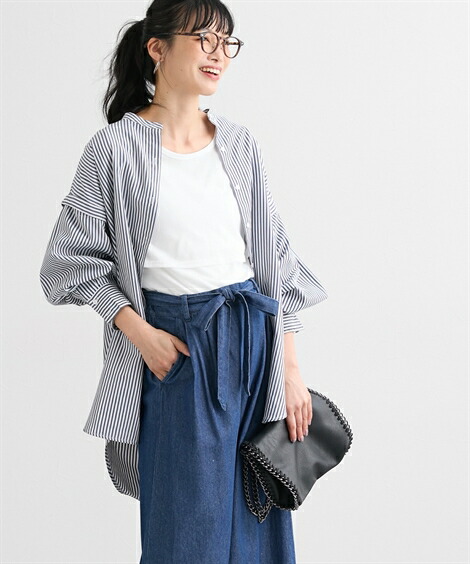 マタニティトップス・授乳トップス|【産前・産後_授乳服】授乳しやすい_丸首長袖無地Tシャツ_ニッセン_nissen