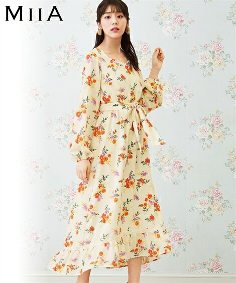公式 楽天市場 ワンピース ロング マキシ 大きいサイズ レディース フラワー プリント イレギュラーヘム Miia ネイビー系 ライトイエロー系 L Ll 3l ニッセン Nissen ニッセン 楽天市場店 50 Off Www Secom Com Uy