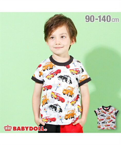 楽天市場 Tシャツ カットソー Babydoll ディズニー キャラクター 総柄 4196k カーズ 身長90 140cm ニッセン Nissen ニッセン 楽天市場店