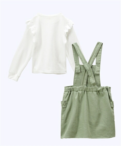 サロペット・ジャンパースカート|2点セット(レース使いTシャツ+ジャンパースカート)(女の子_子供服・ジュニア服)_ニッセン_nissen