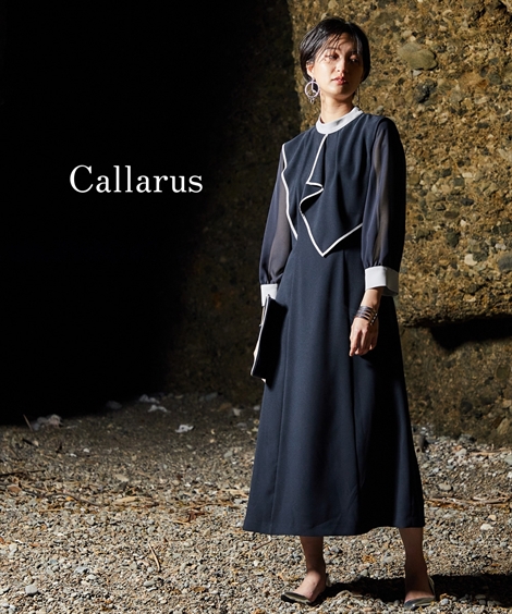 楽天市場 ドレス ワンピース レディース Callarus Asymmetry Ruffle Design Onepiece Dress グレージュ系 ネイビー系 S M L ニッセン Nissen ニッセン 楽天市場店