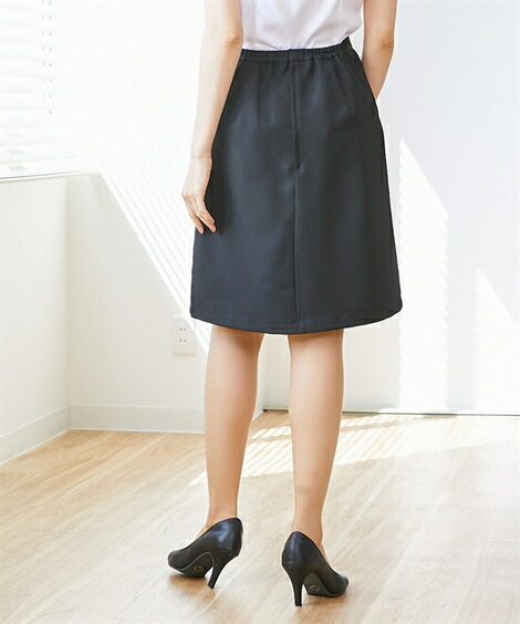 事務服スカート・スカートスーツ|【事務服】洗濯機で洗える_裾タックプリーツスカート(55cm丈)(はっ水・消臭テープ付)(上下別売り)_ニッセン_nissen