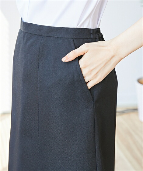 事務服スカート・スカートスーツ|【事務服】洗濯機で洗える_裾タックプリーツスカート(55cm丈)(はっ水・消臭テープ付)(上下別売り)_ニッセン_nissen